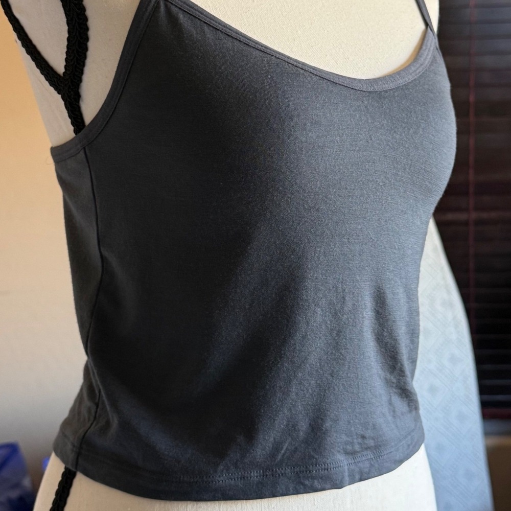 Ridge Merino Bralette Cami Women M Gray Cropped Wool Blend Base Layer Natural - Picture 4 of 11